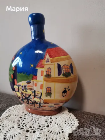 Порцеланово шише Handpainted, Denmark, снимка 2 - Антикварни и старинни предмети - 48549054