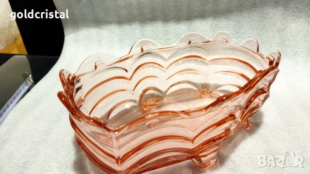Стара стъклена купа фруктиера бонбониера, снимка 9 - Антикварни и старинни предмети - 52675093