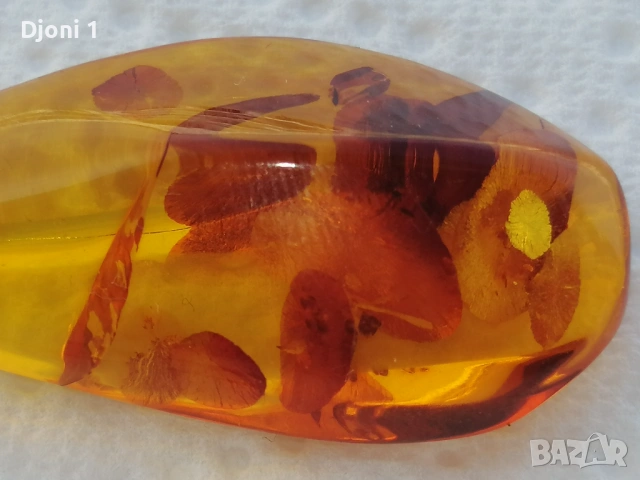 Кехлибарена висулка със златен държач , снимка 4 - Други - 53590355