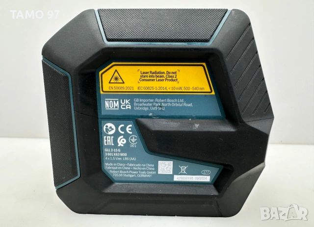 Bosch GLL 2-15 G - Лазерен нивелир със зеле лъч като нов!, снимка 3 - Измервателни инструменти - 53368471