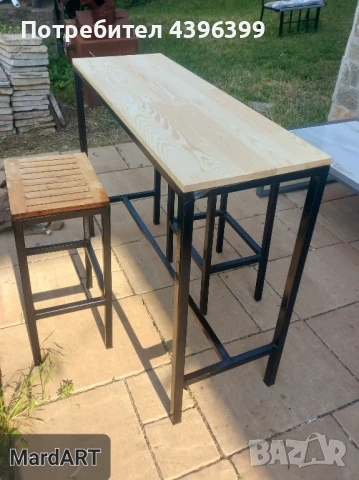  четири бар стола с бар маса и един бар стол подарък, снимка 6 - Столове - 50741332