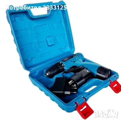 Комплект безжичен винтоверт с Led осветление, батерия и куфар - всичко под ръка, снимка 2 - Винтоверти - 53760190