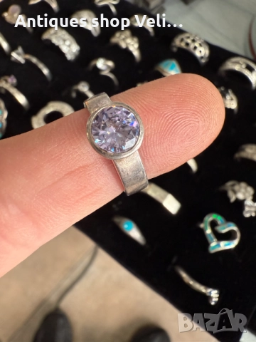 Сребърен пръстен с циркон №7538