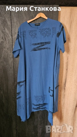 Голям размер туники рокли с къс ръкав, снимка 7 - Рокли - 54162764