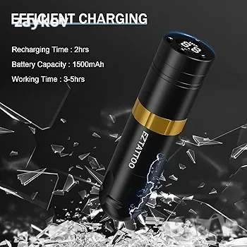 EZ Tattoo Kit – Пълен комплект за татуировки с ротационна машина за татуировки, захранване с батерия, снимка 3 - Други инструменти - 51160755