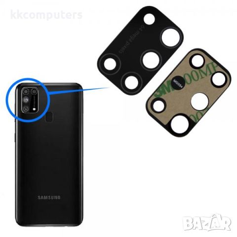 Стъкло камера за Samsung M31 (M315) / Черно / Баркод : 115382, снимка 1 - Резервни части за телефони - 46629358