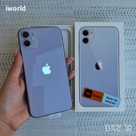 НОВ❗️256гб❗️ iPhone 11 ❗️Лизинг от 30лв/м ❗️ Purple ❗️Лилав 100% батерия❗️ Гаранция, снимка 1 - Apple iPhone - 46427665