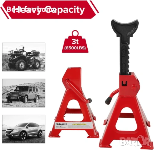 Крик Donext, товароносимост 3 тона, стомана, , червени крикове, 2 броя, снимка 6 - Други инструменти - 53610573