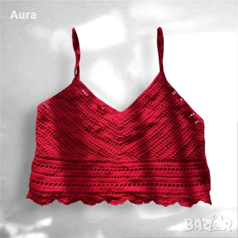 Crochet crop top H&M, снимка 2 - Корсети, бюстиета, топове - 54071890