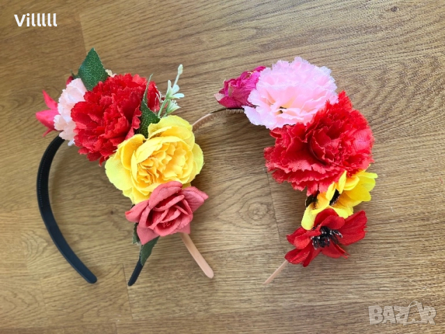 Диадема с цветя за народни танци, снимка 9 - Колиета, медальони, синджири - 48058971