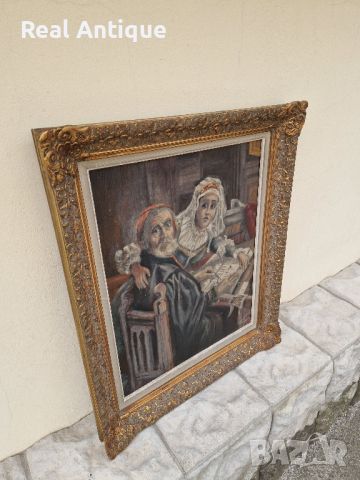 Превъзходна антикварна колекционерска белгийска картина масло върху платно , снимка 7 - Антикварни и старинни предмети - 45405376