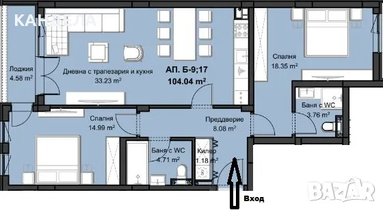 Тристаен апартамент - нова сграда в строеж., снимка 4 - Aпартаменти - 47218850