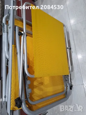 Алуминиев шезлонг със сенник 187/62см, снимка 8 - Градински мебели, декорация  - 49698246