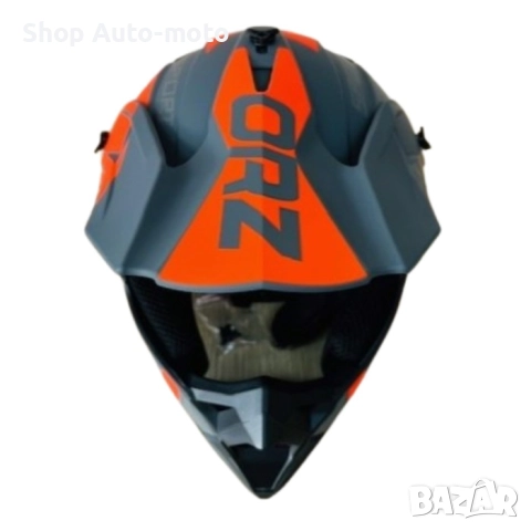 Кросова каска Automat, За мотор, Атв, Вело, S и M размер, Сив/оранжев, снимка 6 - Аксесоари и консумативи - 51499587