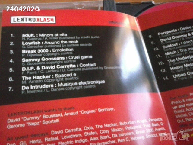 Lektroklash Compilation Vol. 01 electronic music original CD, снимка 2 - CD дискове - 52774715