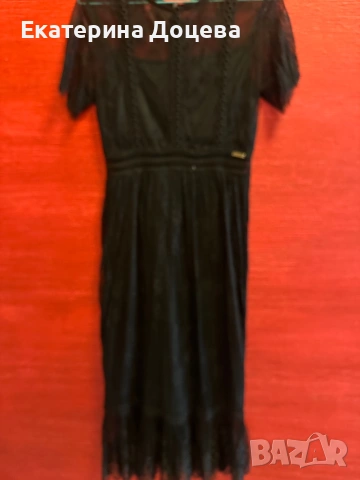 Черна рокля дантела, снимка 4 - Рокли - 53765488