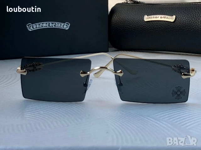 CHROME HEARTS мъжки слънчеви очила правоъгълни, снимка 4 - Слънчеви и диоптрични очила - 50741455