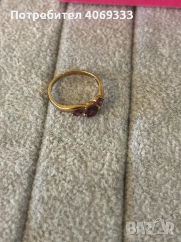Златен пръстен с естествени камъни 9к /333, снимка 7 - Пръстени - 49872335