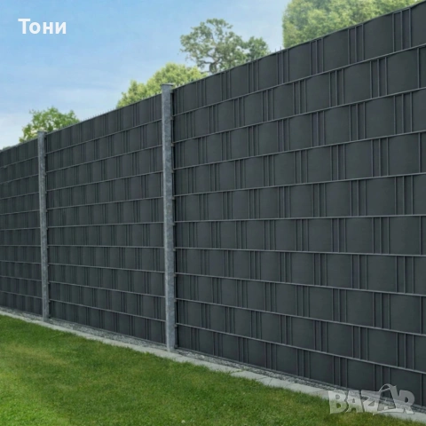 Антрацитна оградна лента 19 см x 35 м – UV устойчива и лесна за монтаж, снимка 4 - Огради и мрежи - 54140661