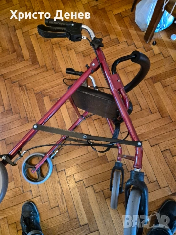 сгъваема алуминиева проходилка с колела, за възрастни, оперирани, трудно подвижни хора, нова, снимка 3 - Инвалидни колички - 53753935