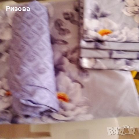 Продавам спален комплект,памук, за кръгла спалня.Долен,калъф и 4 калъфки за възглавници , снимка 3 - Спално бельо - 46690221