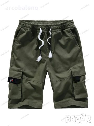 Мъжки едноцветни ежедневни карго къси панталони с няколко джоба, 6цвята , снимка 6 - Къси панталони - 45546393