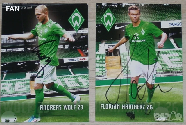 Вердер Бремен ОРИГИНАЛНИ футболни картички с автентични автографи от сезон 2011/12, снимка 5 - Фен артикули - 50487763