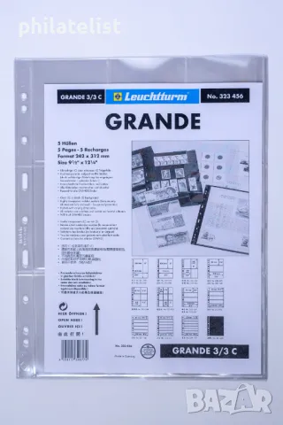 Leuchtturm Grande 3/3C прозрачни листа - фото картички , PANINI карти - 68x98 mm, снимка 2 - Филателия - 38720041