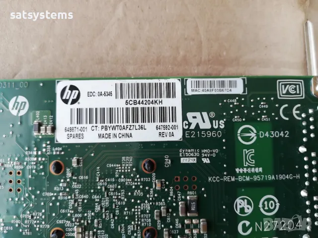  HP Ethernet 331T 4-Port PCI Express Gigabit Server Adapter, снимка 10 - Мрежови адаптери - 48133987