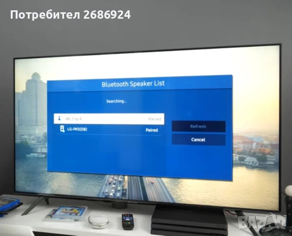 ПродавамТЕЛЕВИЗОР SAMSUNG UE50AU7172, 127 СМ, 3840X2160 UHD-4K, 50 INCH, LED, SMART TV, TIZEN, ЧЕРЕН, снимка 2 - Телевизори - 53206248