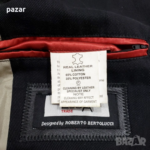 BERTOLUCCI Мъжко Кожено Яке Естествена Кожа L-XL, снимка 9 - Якета - 53617500