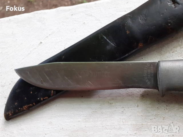 Уникална находка Норвежки ловен нож BRUSLETTO GEILO с кания, снимка 2 - Антикварни и старинни предмети - 52335476