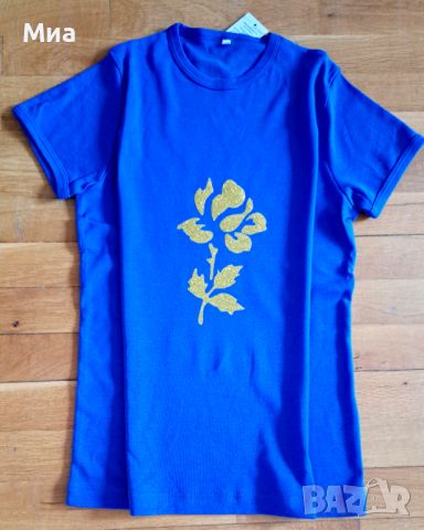 Дамска тениска в син цвят., снимка 2 - Тениски - 45783158