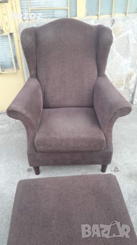 Кресло с табуретка, снимка 4 - Дивани и мека мебел - 46348535