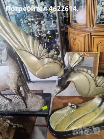 МНОГО КРАСИВА БРОНЗОВА ФИГУРА НА ПТИЦА. , снимка 6 - Колекции - 53006179