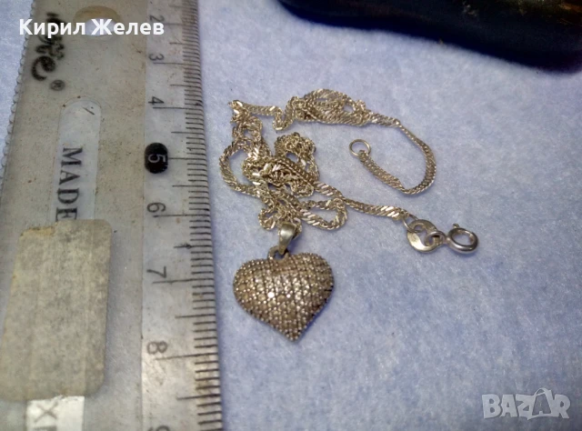 СКЪПОЦЕНЕН СРЕБЪРЕН ПЕНДАНТ СЪРЧИЦЕ сБЛЕСТЯЩИ ЦИРКОНИ и ФИНА СРЕБЪРНА ВЕРИЖКА СРЕБРО 925 КОЛИЕ 28710, снимка 6 - Колиета, медальони, синджири - 50532460