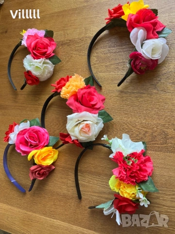 Диадема с цветя за народни танци