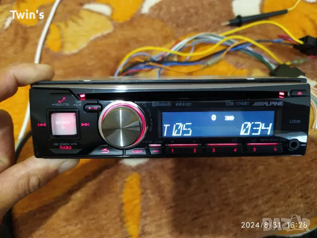 ✅ Alpine CDE-174BT CD/USB/MP3 плейър с Bluetooth, снимка 4 - Радиокасетофони, транзистори - 47245692