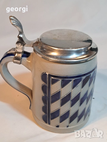 халба за бира Goebel с калаен похлупак 34/1, снимка 3 - Чаши - 53565512