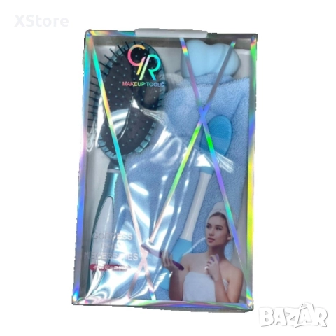 Комплект за красота четка за коса, гъба, кърпа за коса + четка за баня, снимка 3 - Други - 52508362