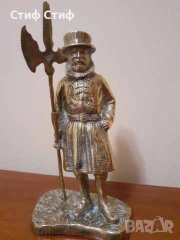 Стара месингова фигура, снимка 2 - Антикварни и старинни предмети - 52215077