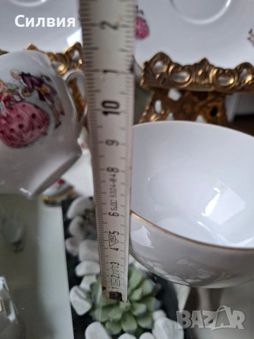 Красив комплект от чаши с чинийки , снимка 9 - Чаши - 53426484