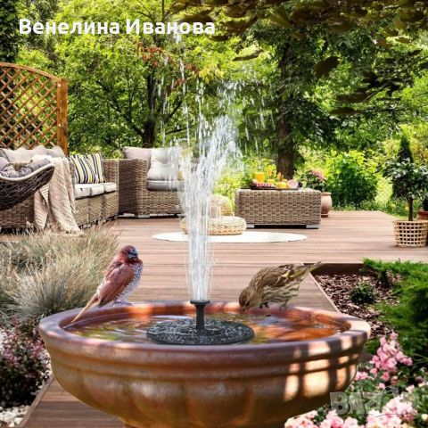 Соларен фонтан с три режима на разпръскване на водата, снимка 11 - Градински мебели, декорация  - 45579744