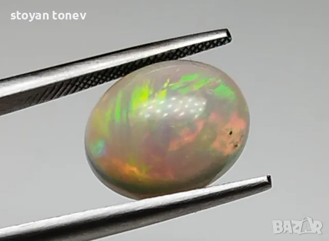 Опал с нежено сияещ глоу ефект - 3.00кт.! Сертифициран! Нов!, снимка 3 - Други - 49752725