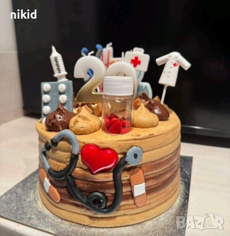 сет медицински лекарски докторски медицина лекар доктор украса декорация топери за торта аксесоари, снимка 8 - Други - 51466178