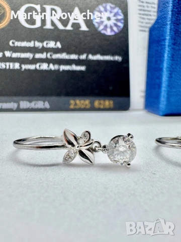 Сребърни обеци с мойсанит (Диамант) 0.5 карата, снимка 12 - Обеци - 54243312