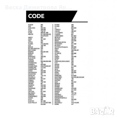 Универсално дистанционно управление за климатик CHUNGHOP AC-199S, снимка 4 - Климатици - 50622370