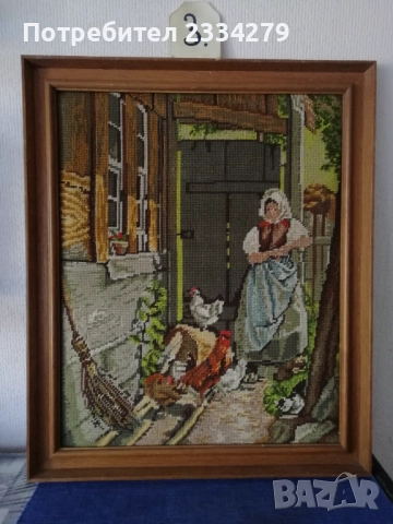 Стари немски гоблени големи в дървени рамки, снимка 11 - Гоблени - 47712671