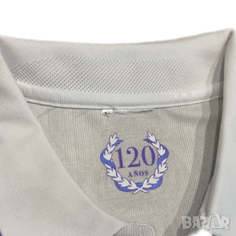 Мъжка тениска с яка Adidas x Real Madrid 120 años | S - M размер, снимка 5 - Тениски - 46710612