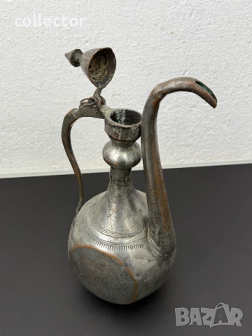 Автентичен османски ибрик с гравюри. №7844, снимка 10 - Антикварни и старинни предмети - 53096408